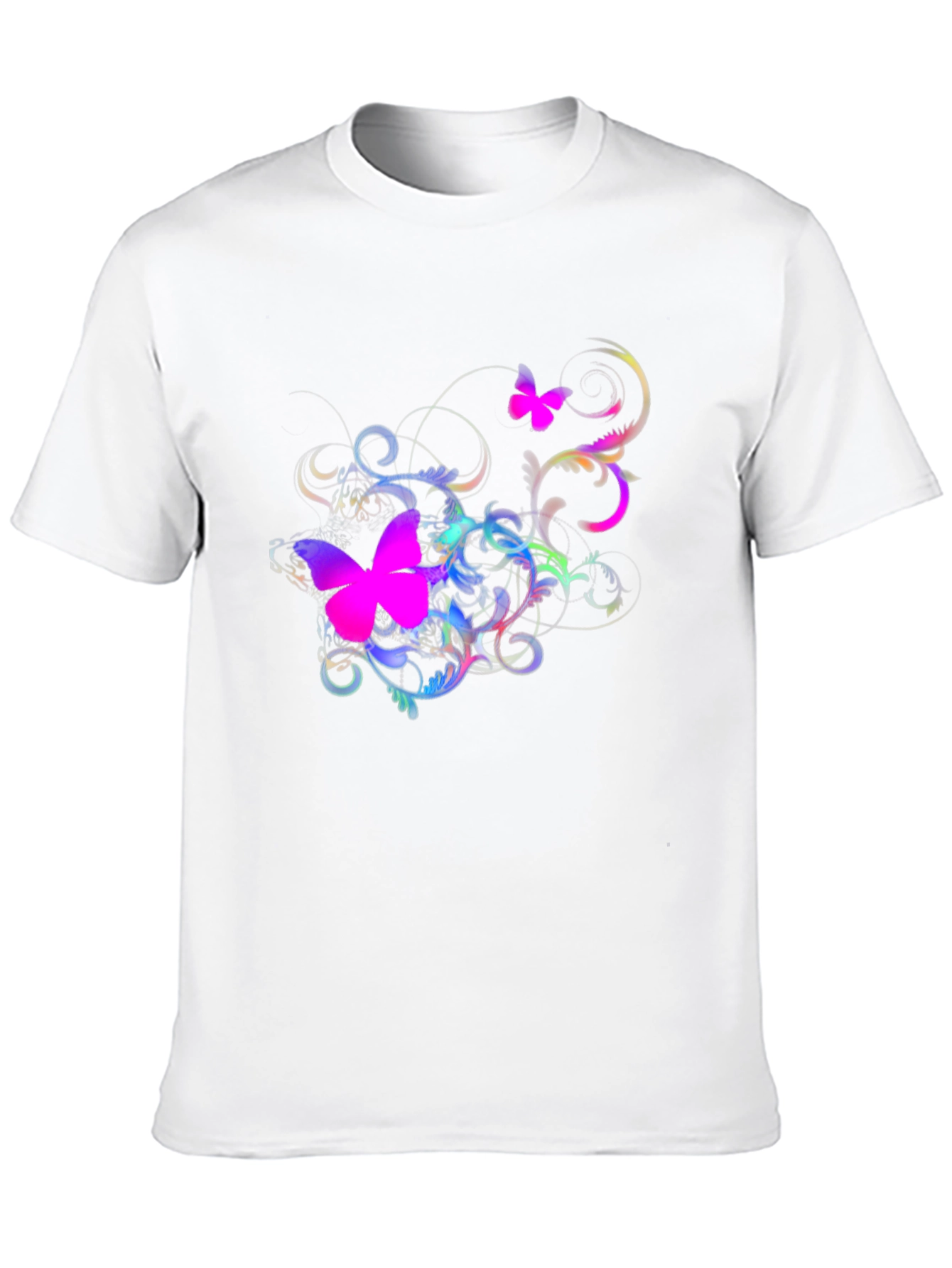 Butterfly Swirl Graphic Black T-Shirt