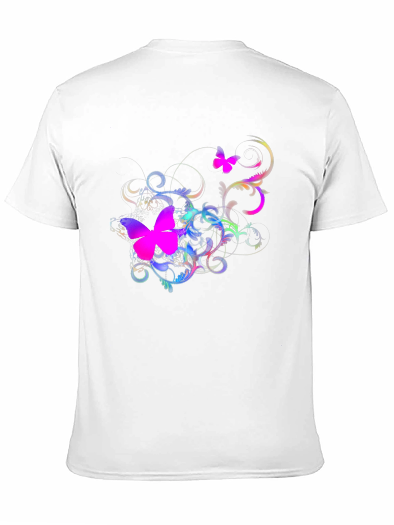Butterfly Swirl Graphic Black T-Shirt