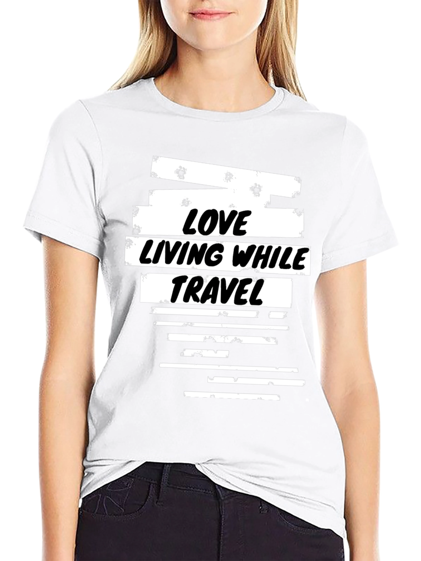 Love Living While Travel Black T-Shirt