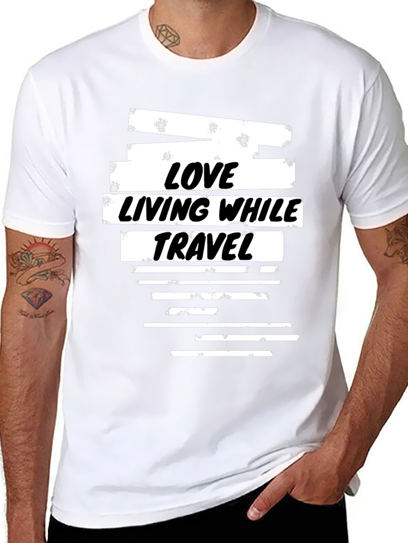Love Living While Travel Black T-Shirt