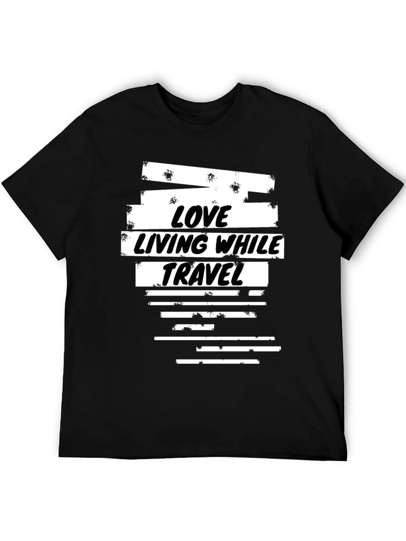 Love Living While Travel Black T-Shirt