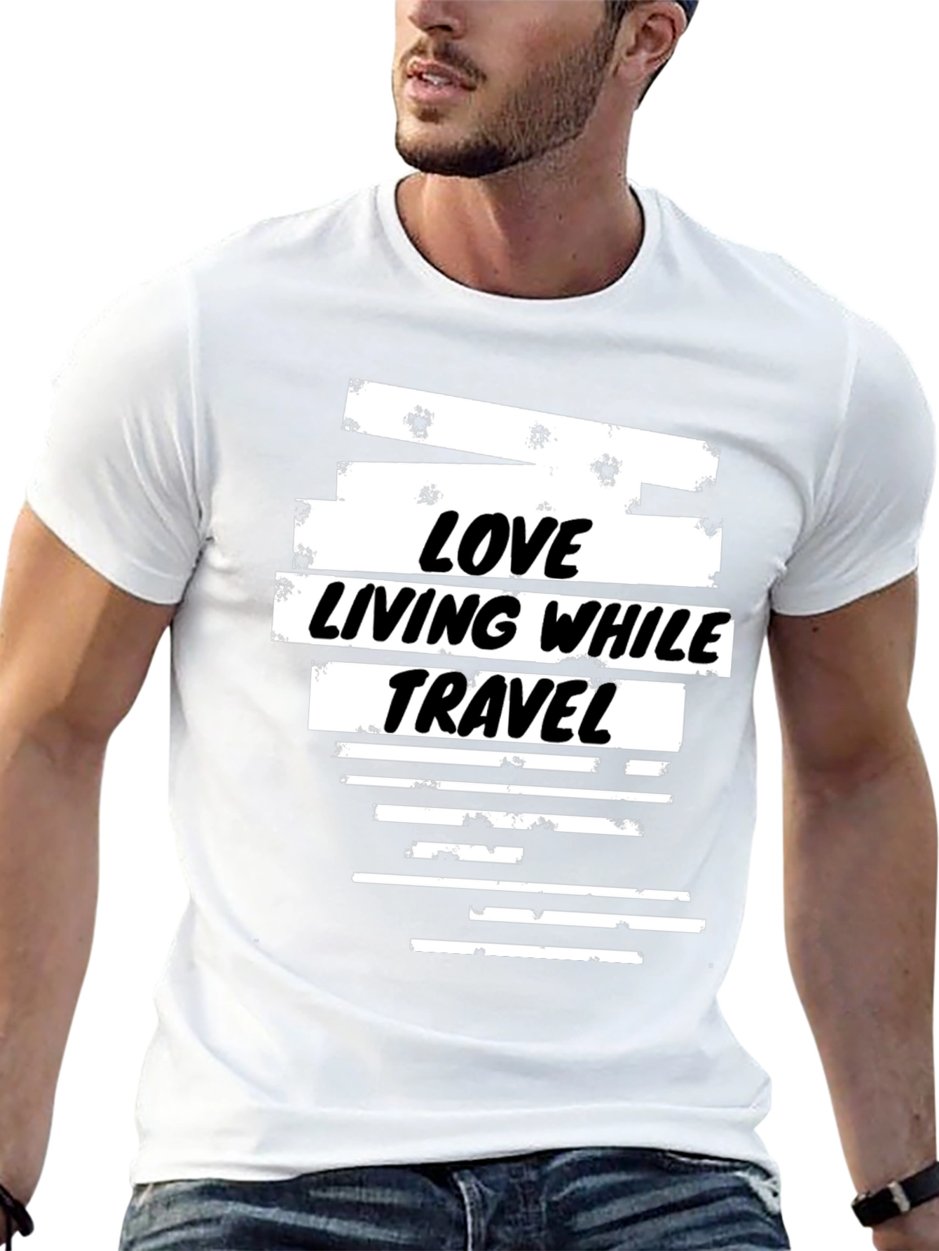 Love Living While Travel Black T-Shirt