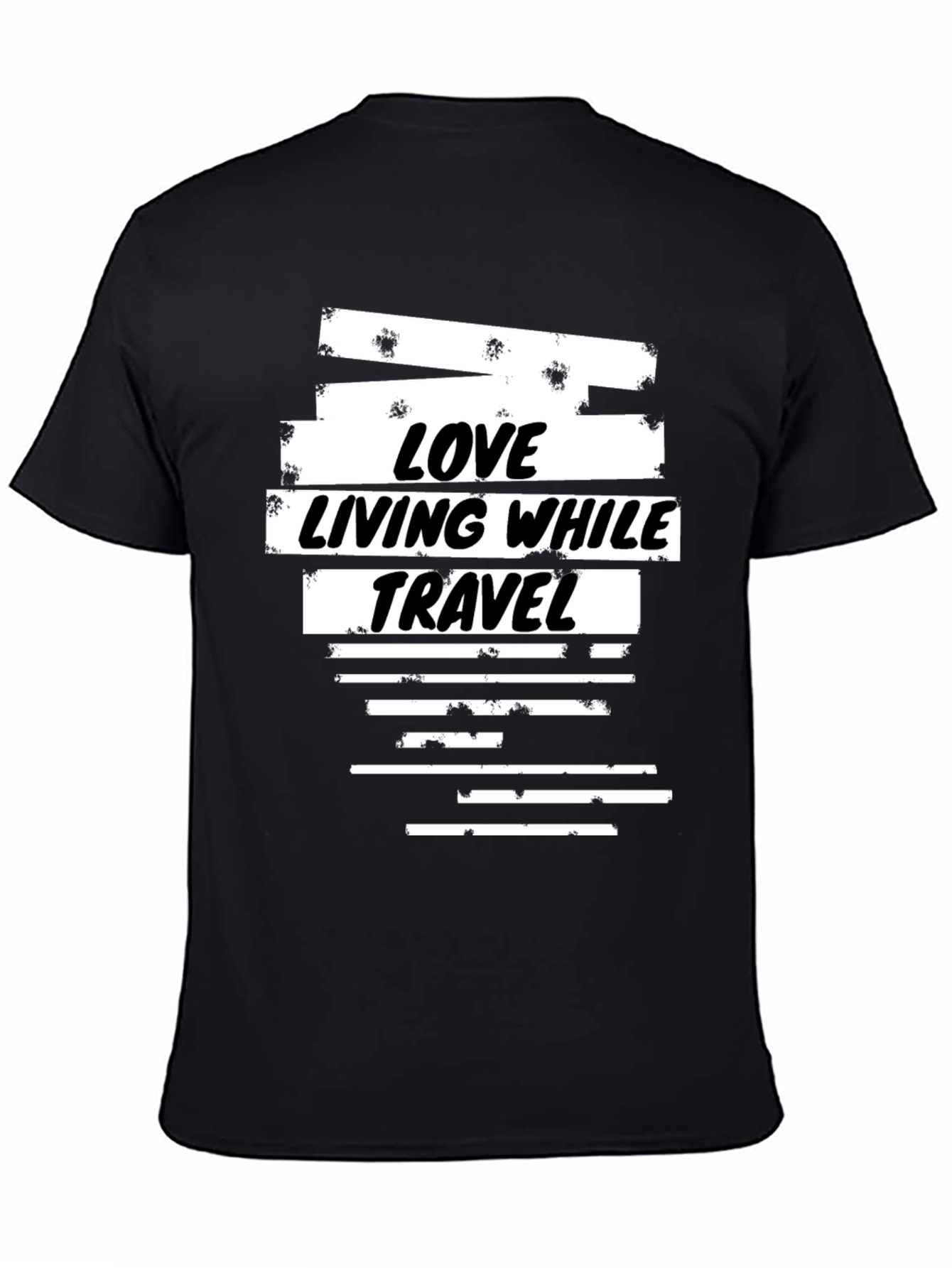 Love Living While Travel Black T-Shirt