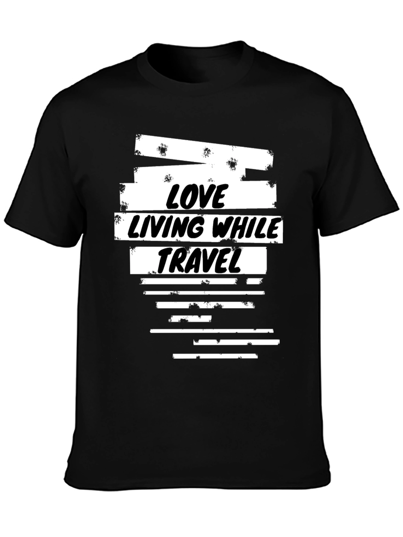 Love Living While Travel Black T-Shirt