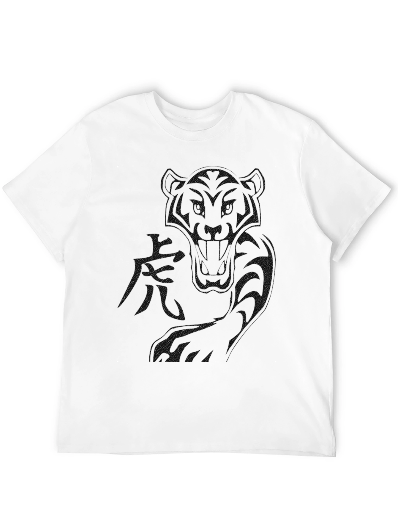 Black Tiger Graphic Print Mens T-Shirt