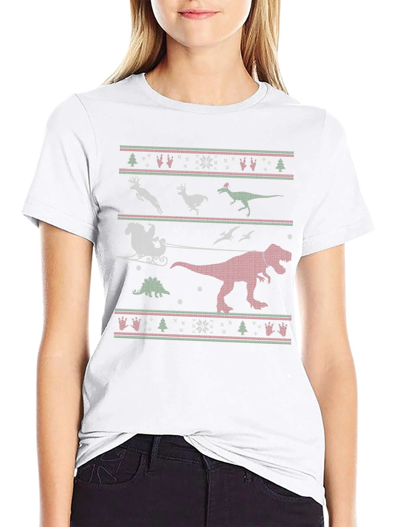 Festive Dinosaur Christmas T-Shirt