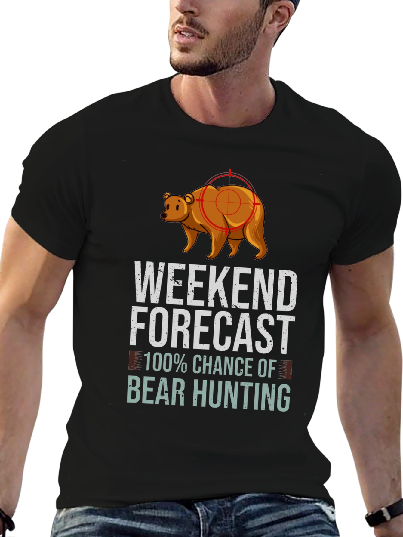Weekend Forecast Bear Hunting T-Shirt