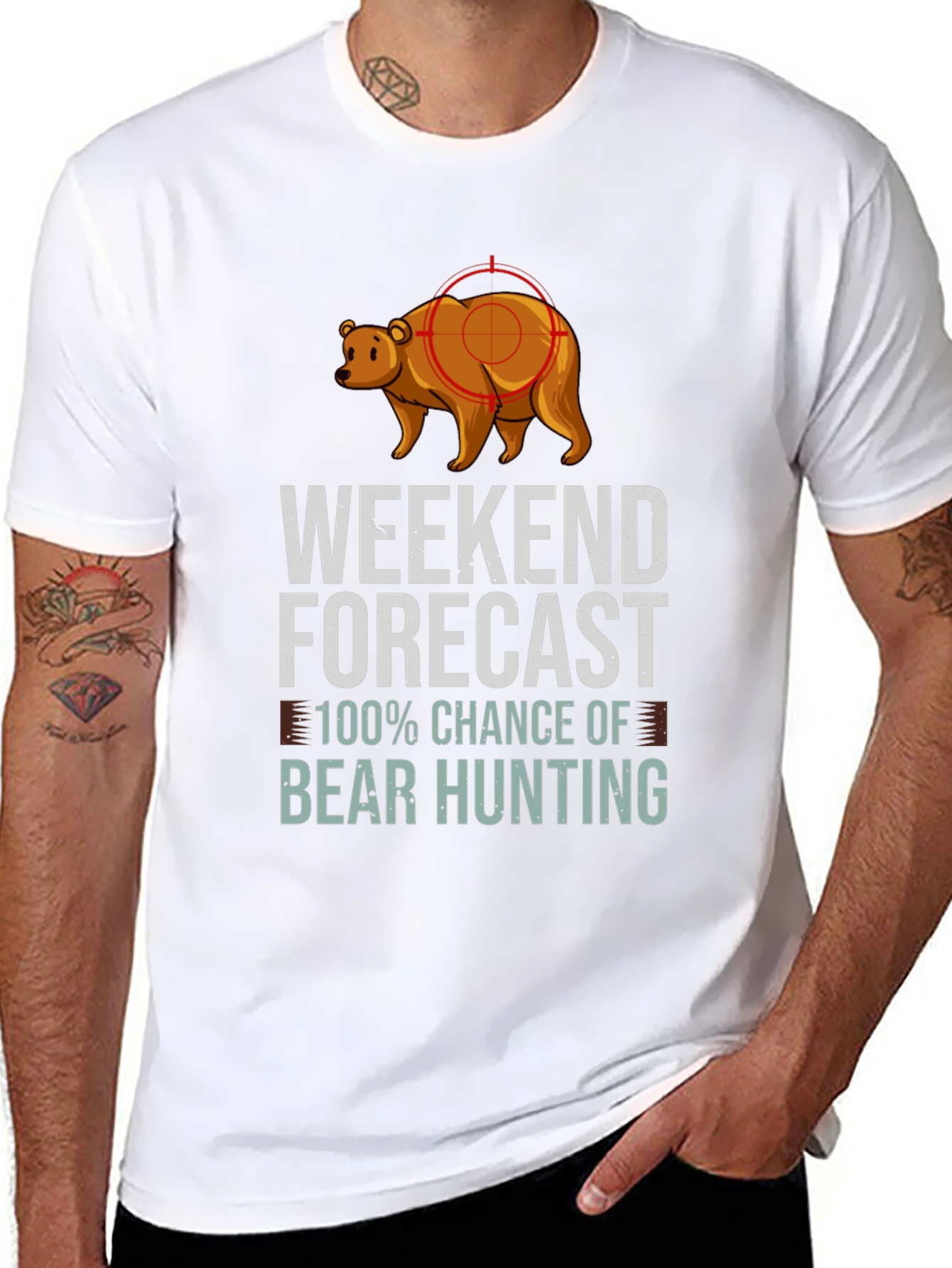 Weekend Forecast Bear Hunting T-Shirt