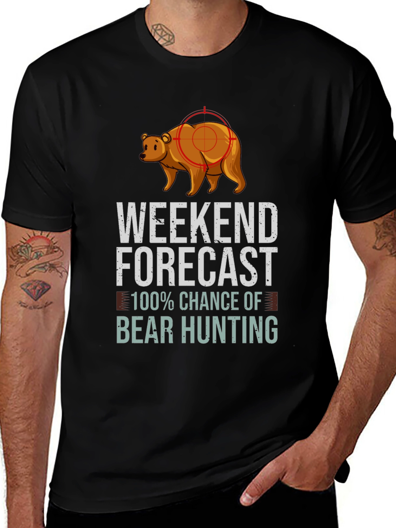 Weekend Forecast Bear Hunting T-Shirt