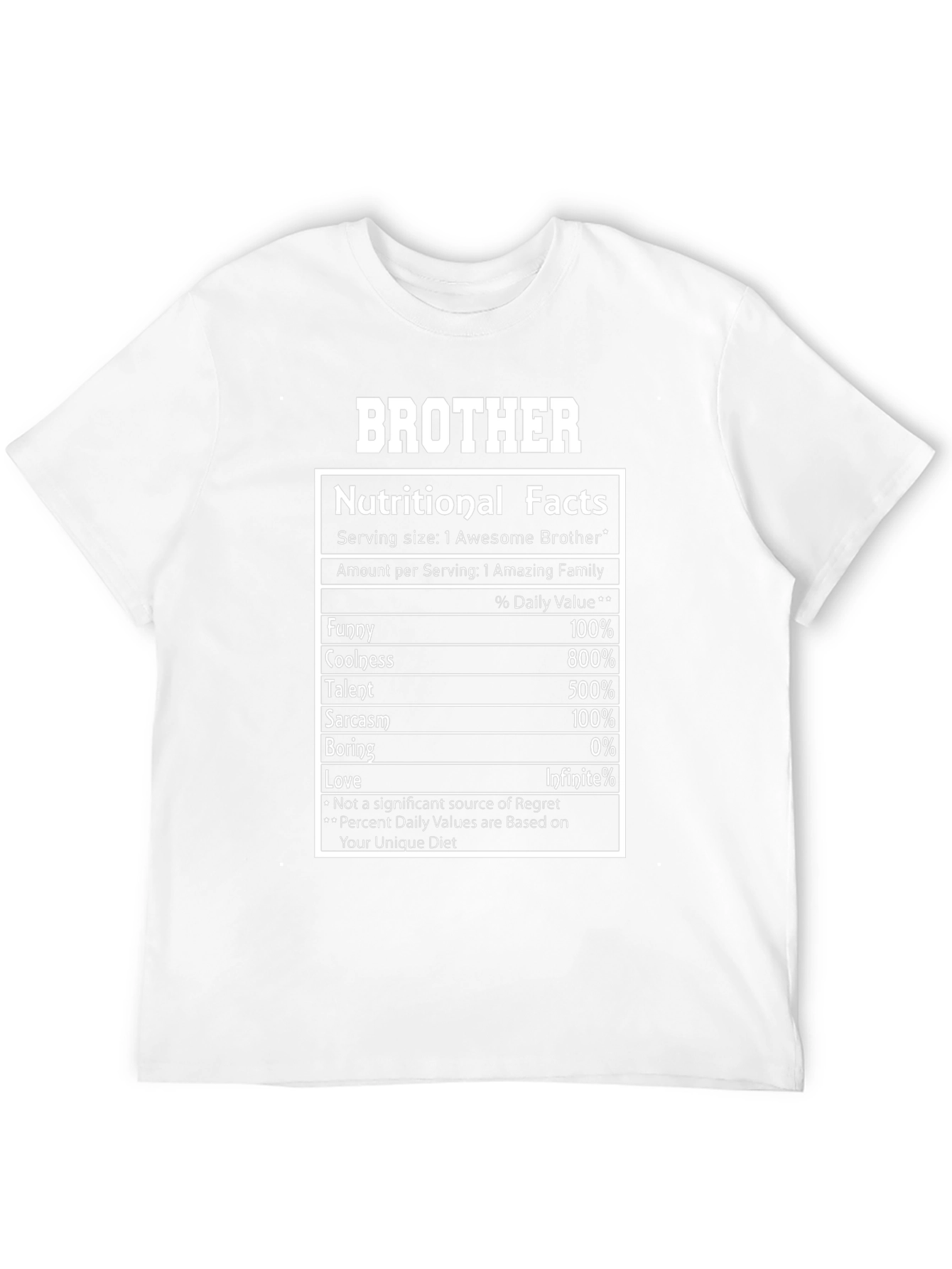 Brother Nutritional Facts Black T-Shirt