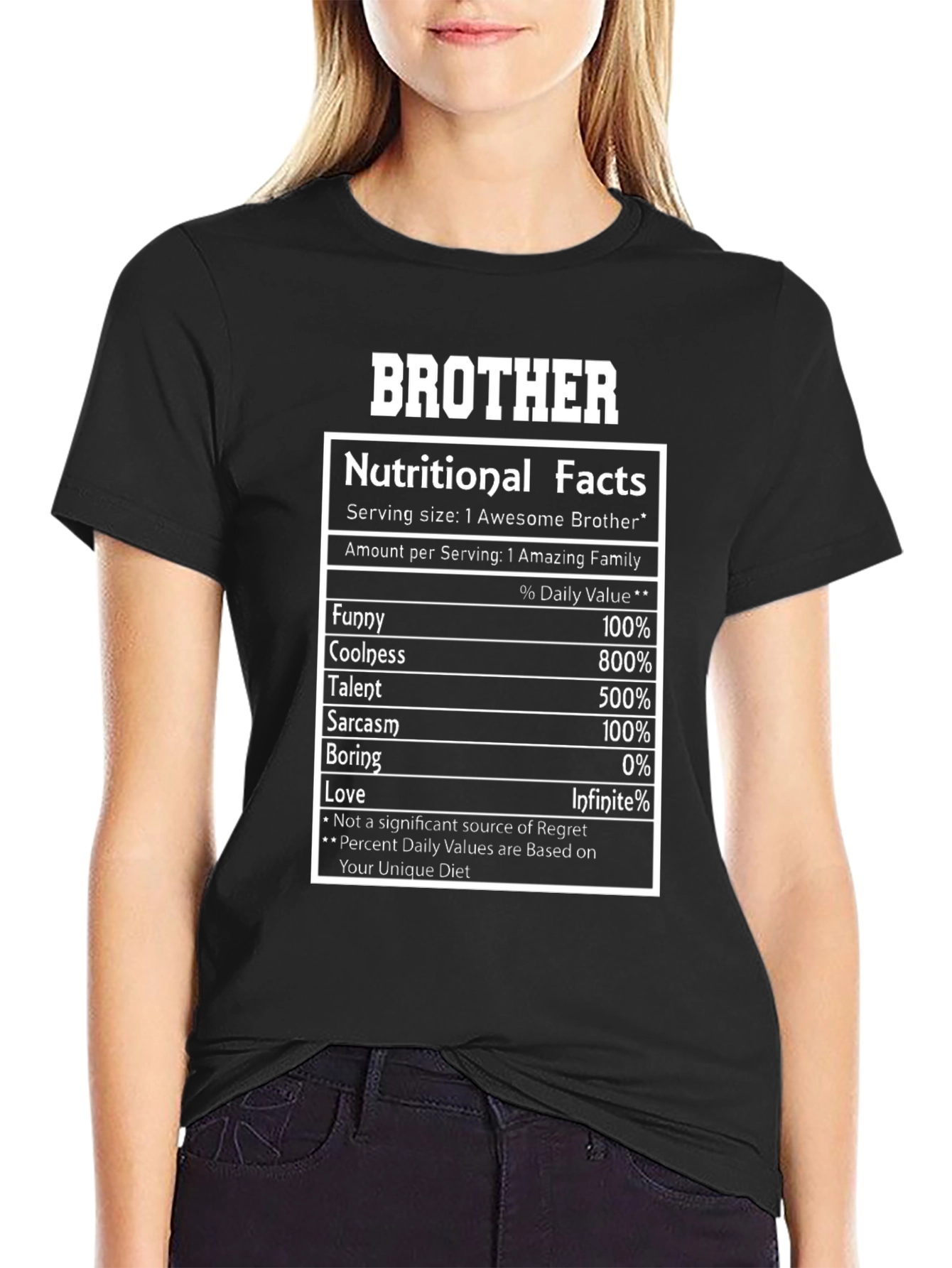 Brother Nutritional Facts Black T-Shirt