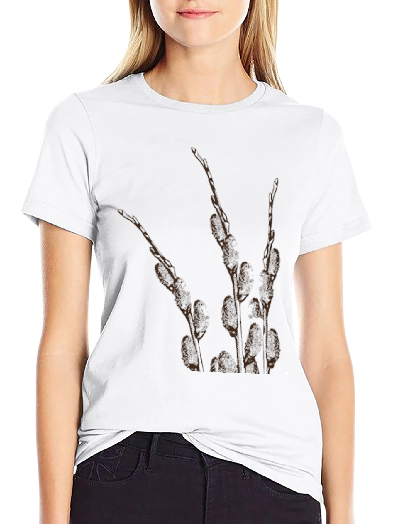 Nature Print Black T-Shirt