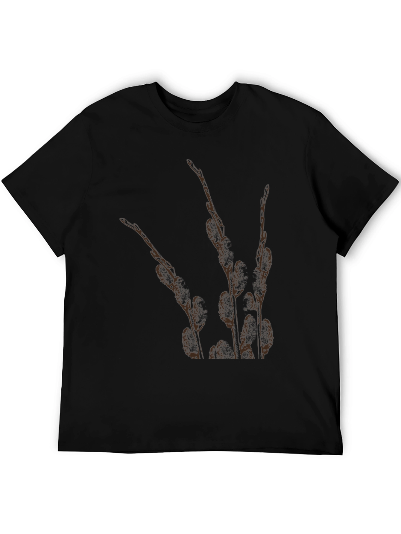 Nature Print Black T-Shirt