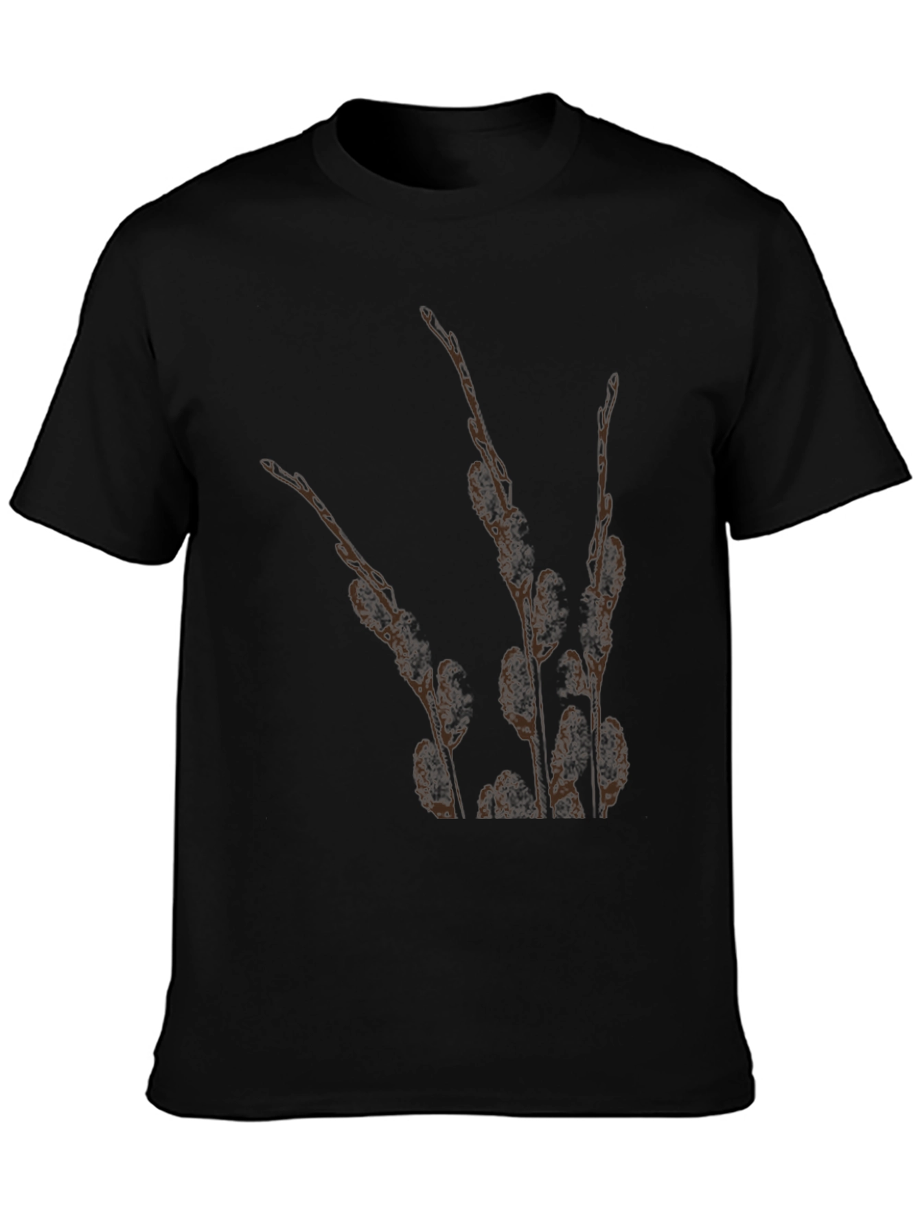 Nature Print Black T-Shirt
