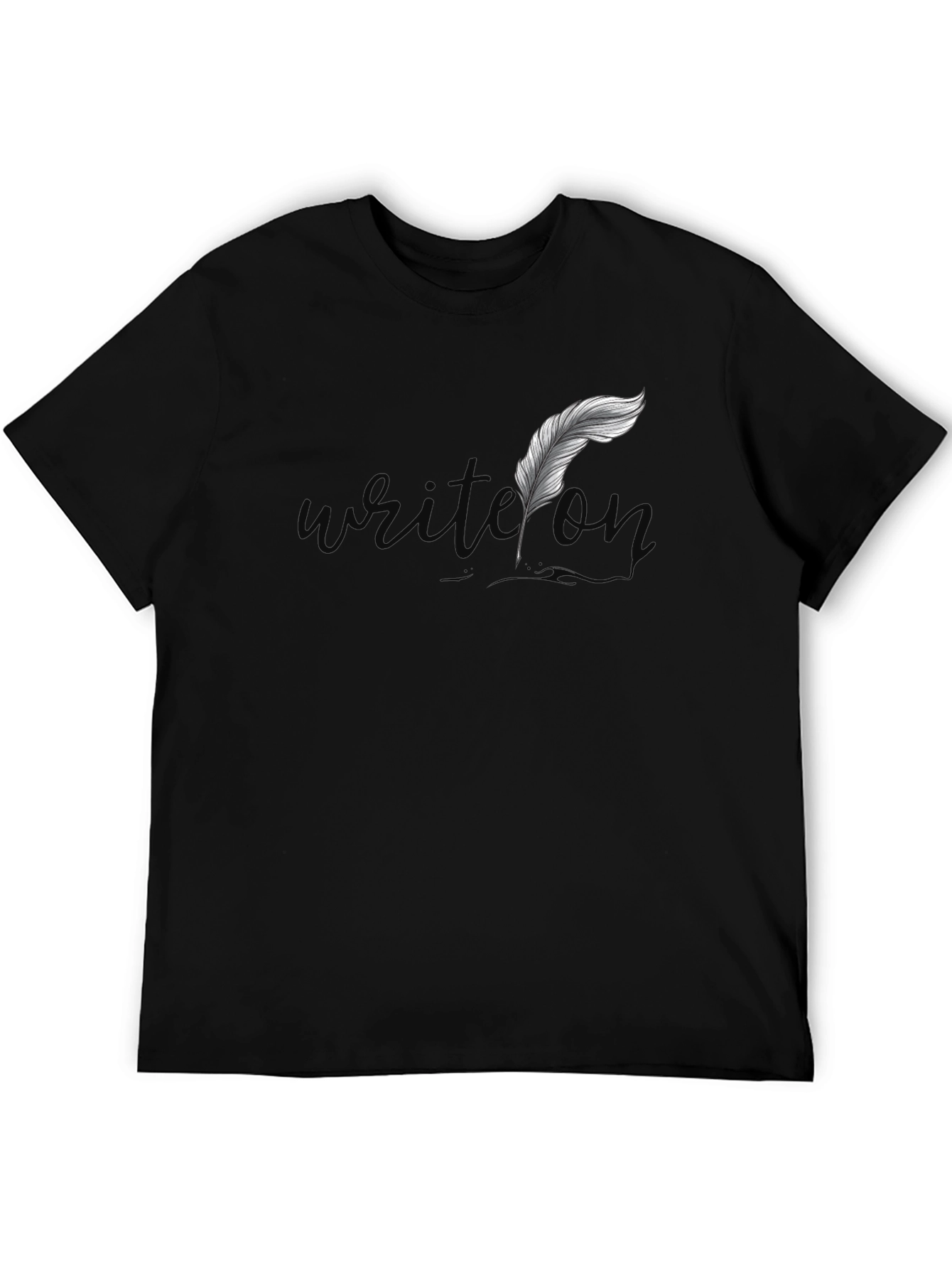 Writer Feather Graphic Tee - Black