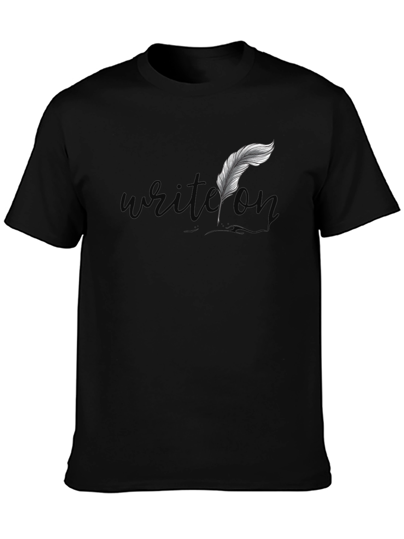 Writer Feather Graphic Tee - Black
