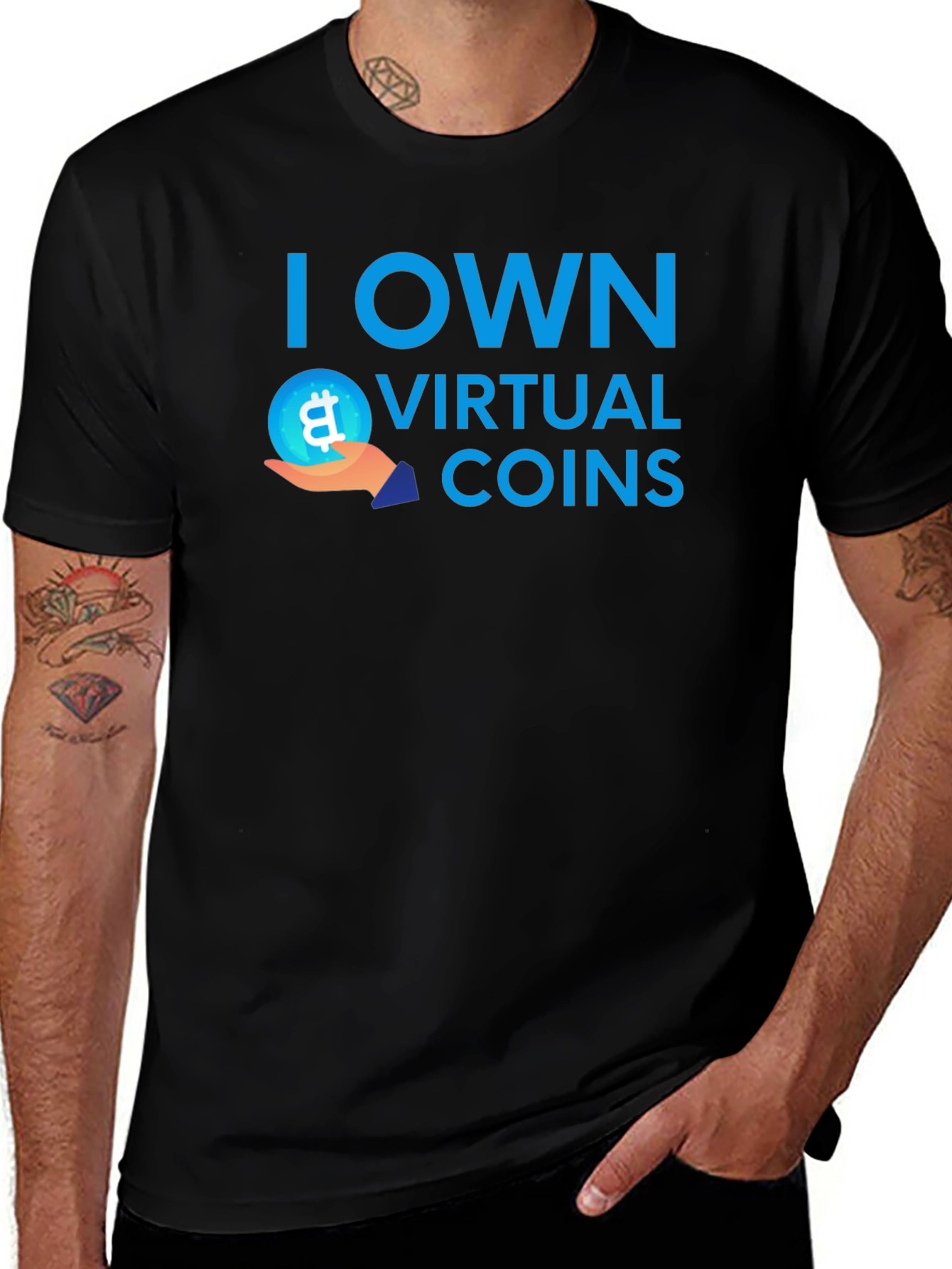 I Own Virtual Coins T-Shirt Bitcoin Crypto Tee