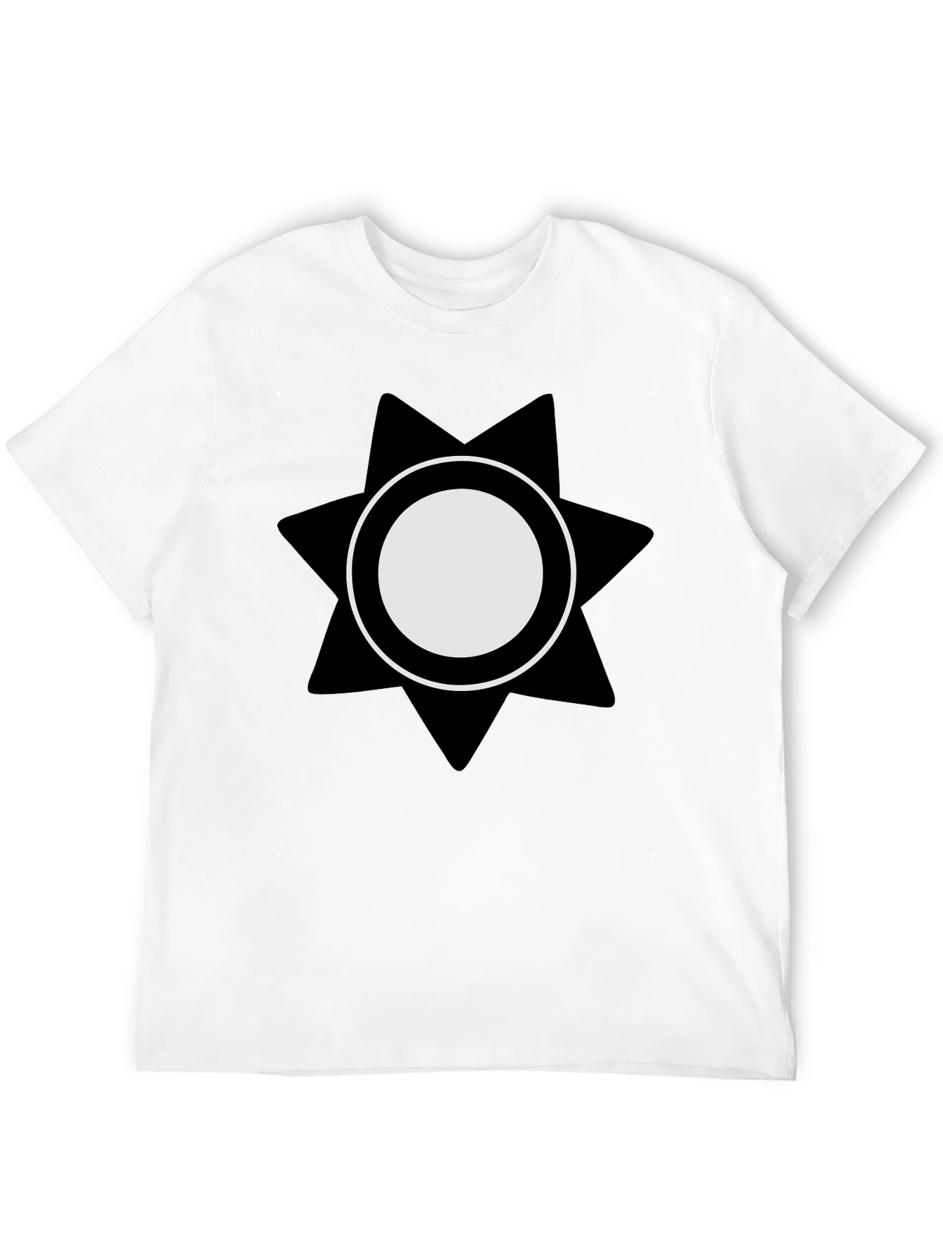 Geometric Starburst Graphic Tee - Black