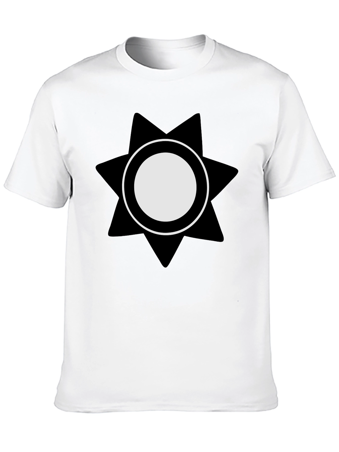 Geometric Starburst Graphic Tee - Black