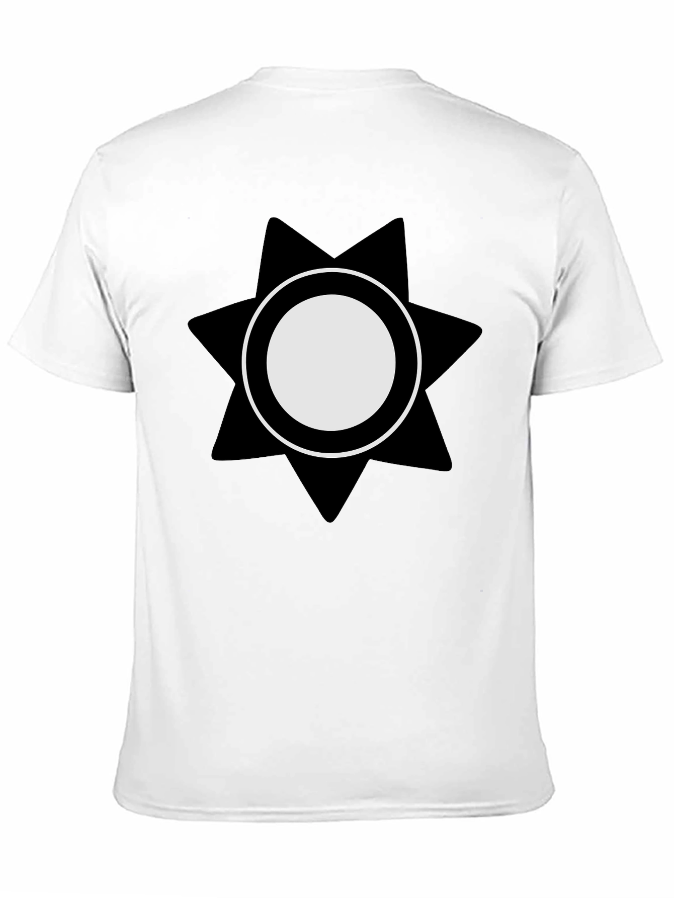 Geometric Starburst Graphic Tee - Black