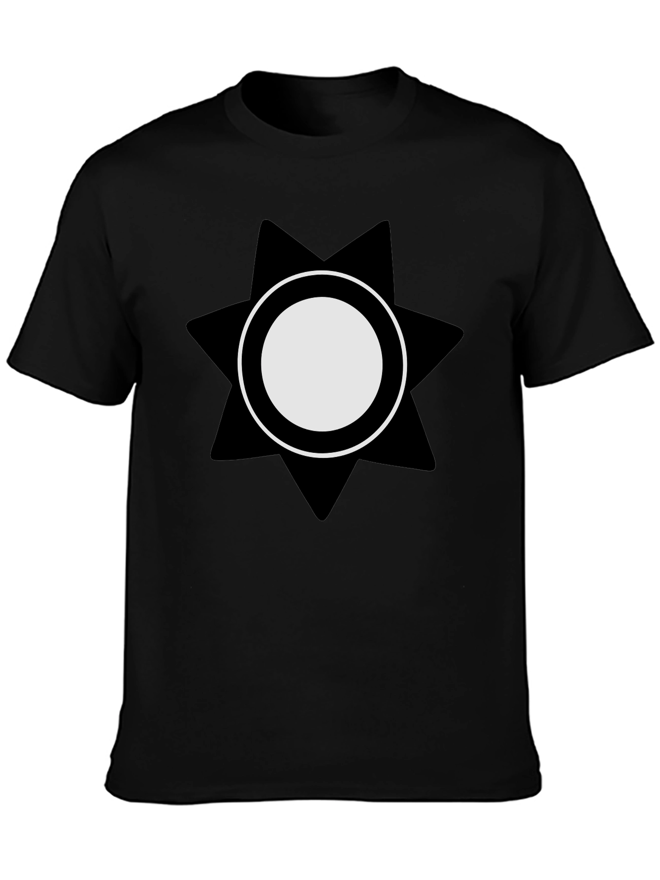 Geometric Starburst Graphic Tee - Black