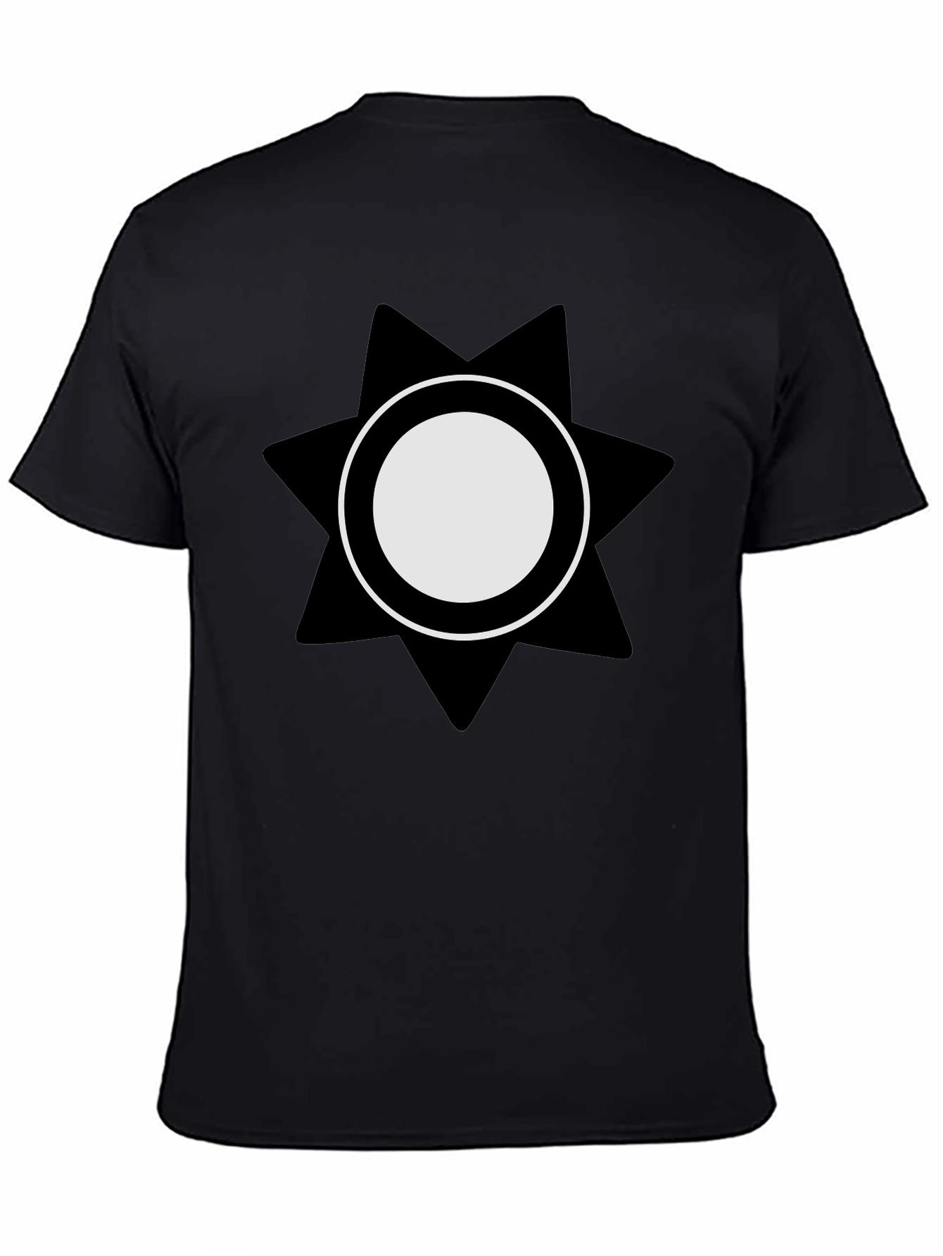 Geometric Starburst Graphic Tee - Black