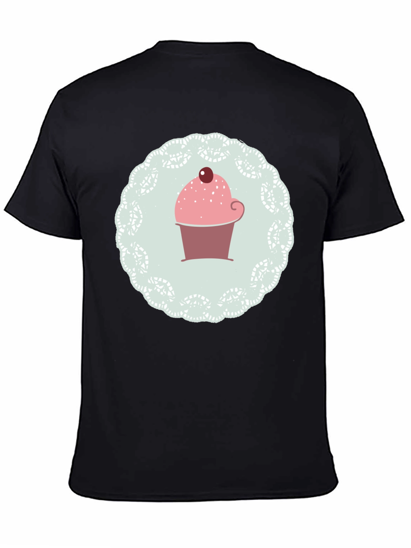 Cupcake Graphic Print Black T-Shirt