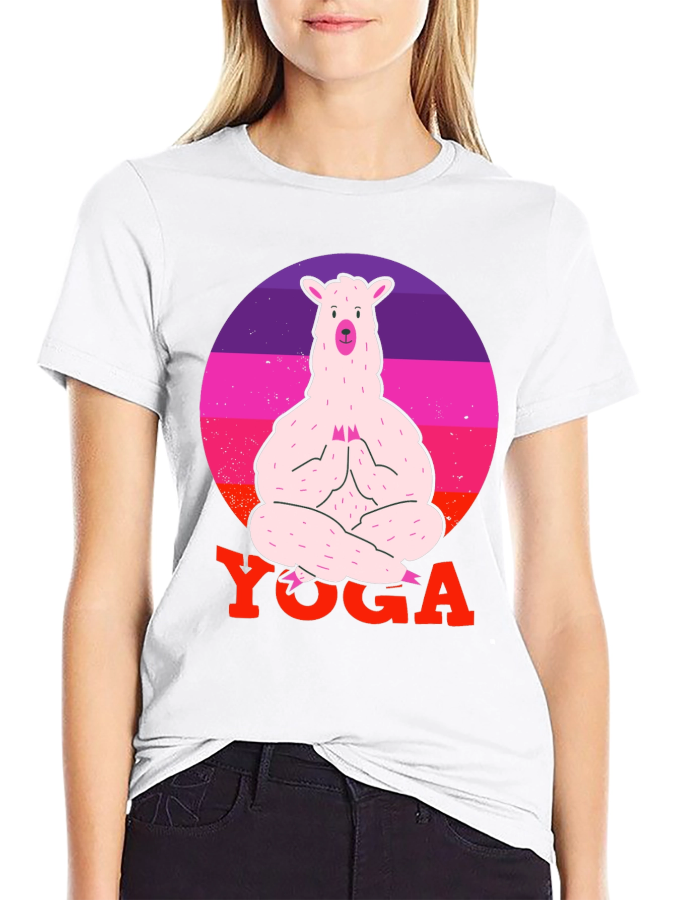 Llama Yoga T-Shirt - Meditating Alpaca Tee