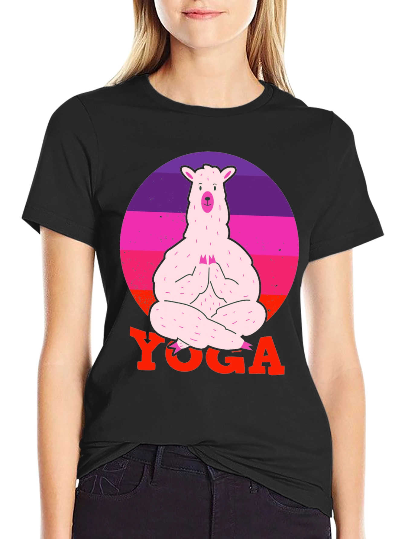 Llama Yoga T-Shirt - Meditating Alpaca Tee
