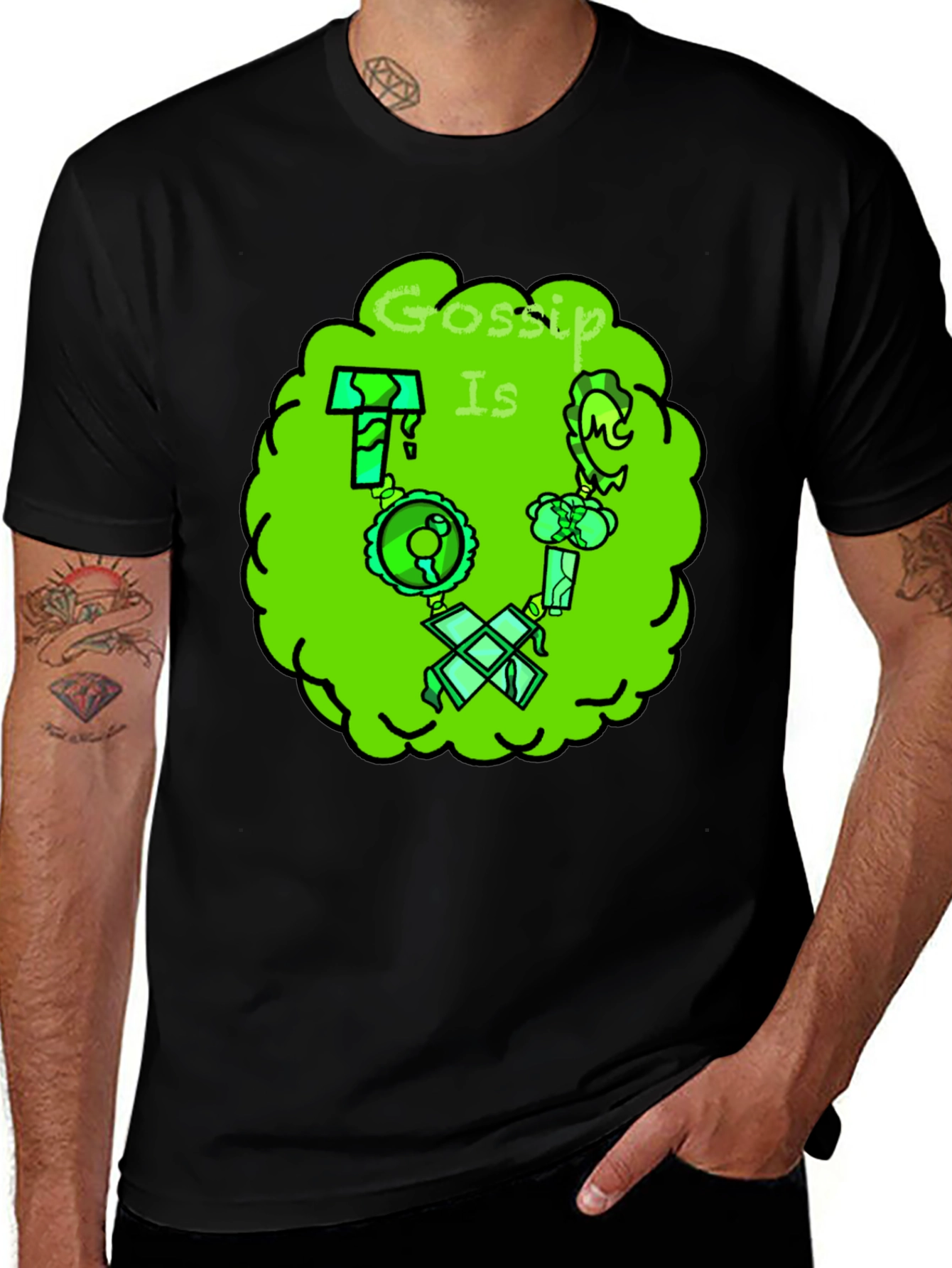 Gossip Is Toxic Graphic Tee - Unisex Black T-Shirt