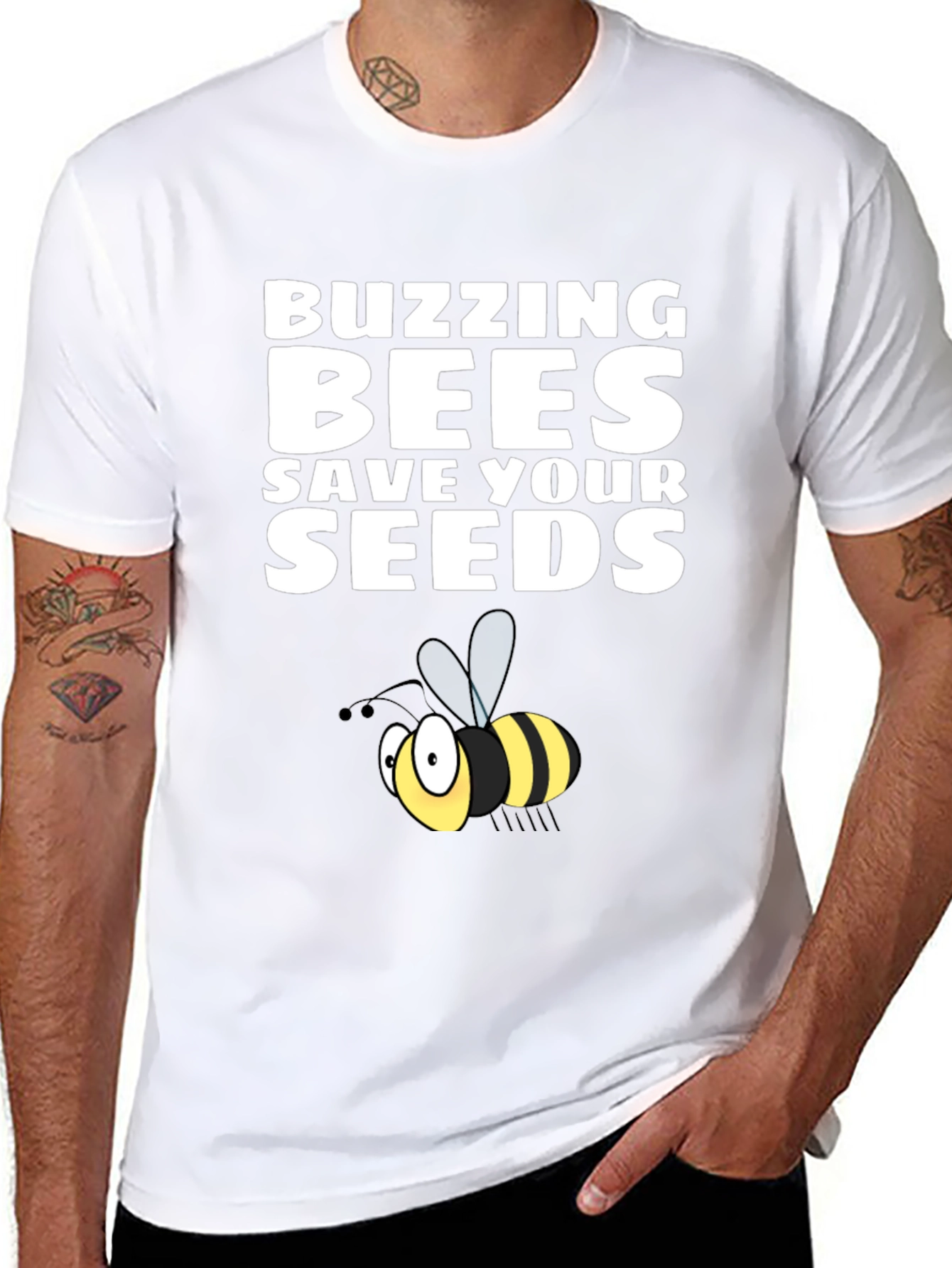 Buzzing Bees Save Your Seeds Graphic Tee
