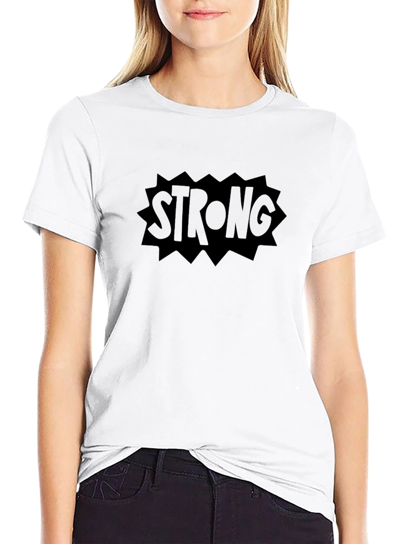 Mens Black Strong Graphic T-Shirt