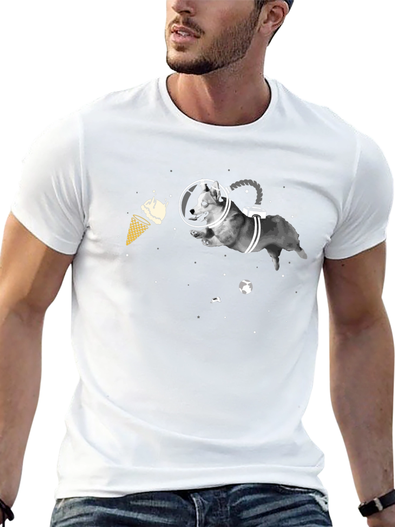 Space Dog T-Shirt - Funny Graphic Tee