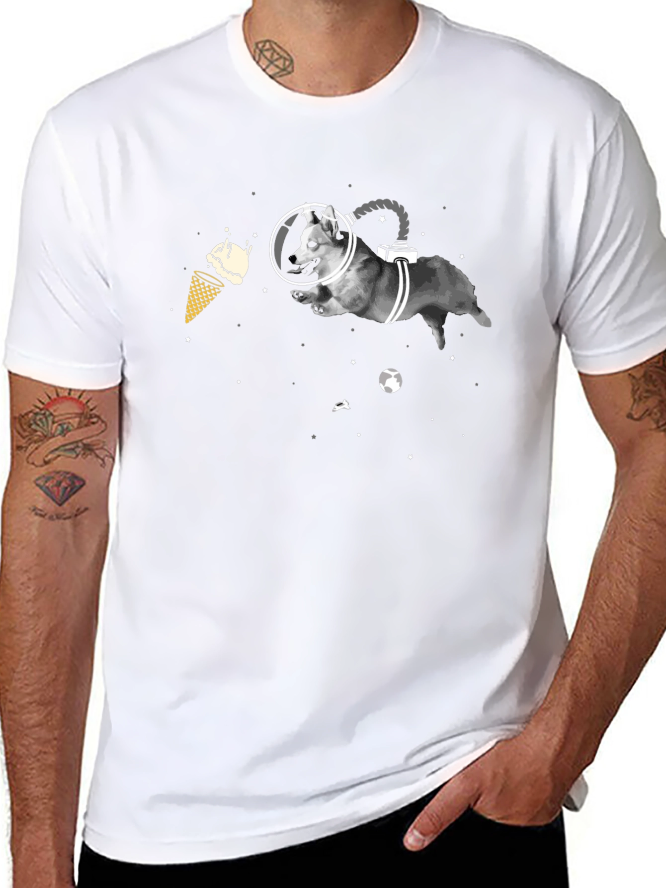 Space Dog T-Shirt - Funny Graphic Tee