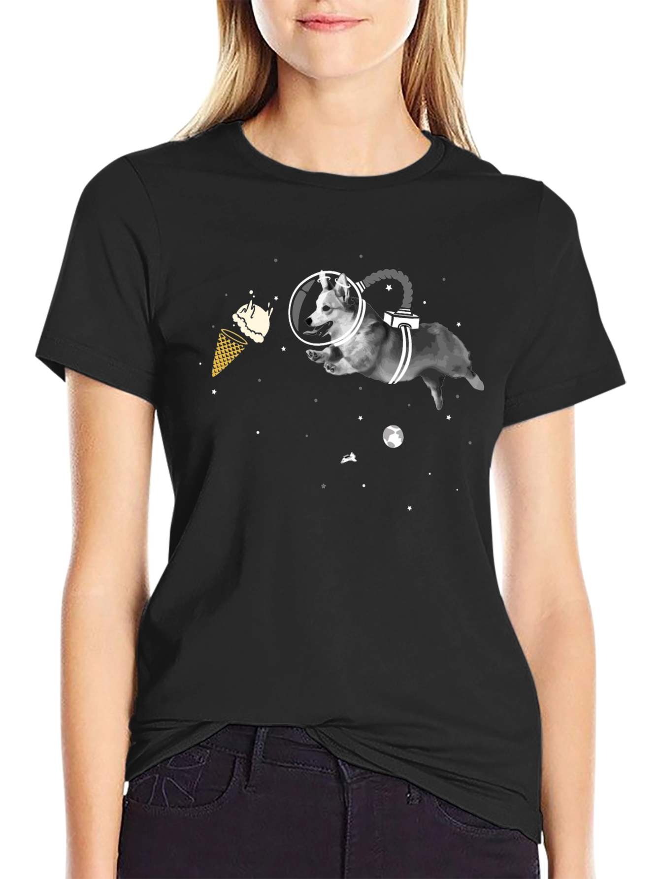 Space Dog T-Shirt - Funny Graphic Tee