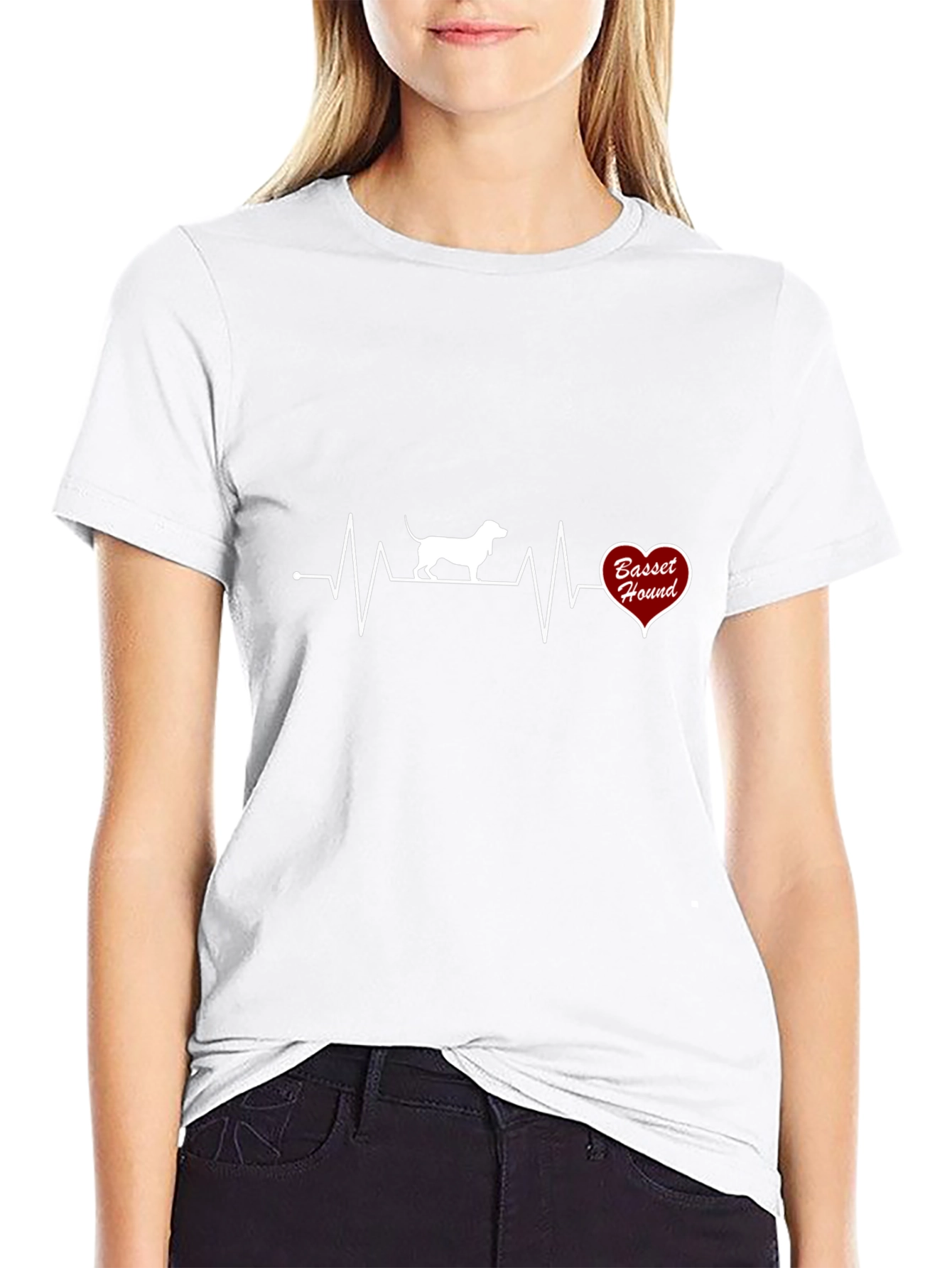 Basset Hound Heartbeat T-Shirt - Dog Lover Tee