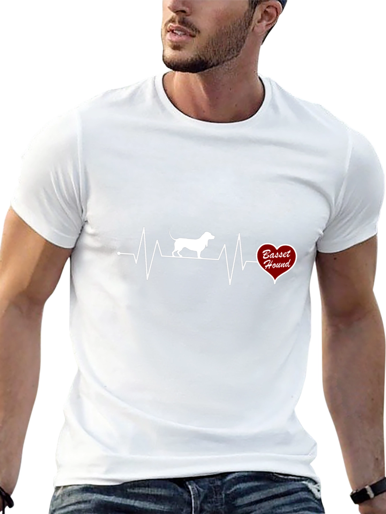 Basset Hound Heartbeat T-Shirt - Dog Lover Tee