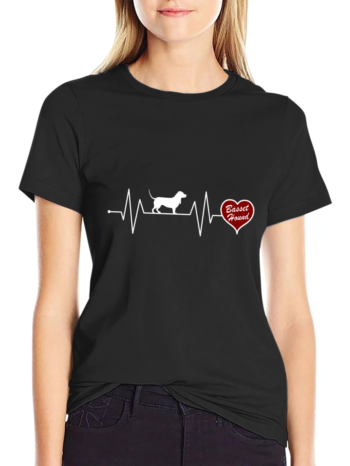Basset Hound Heartbeat T-Shirt - Dog Lover Tee