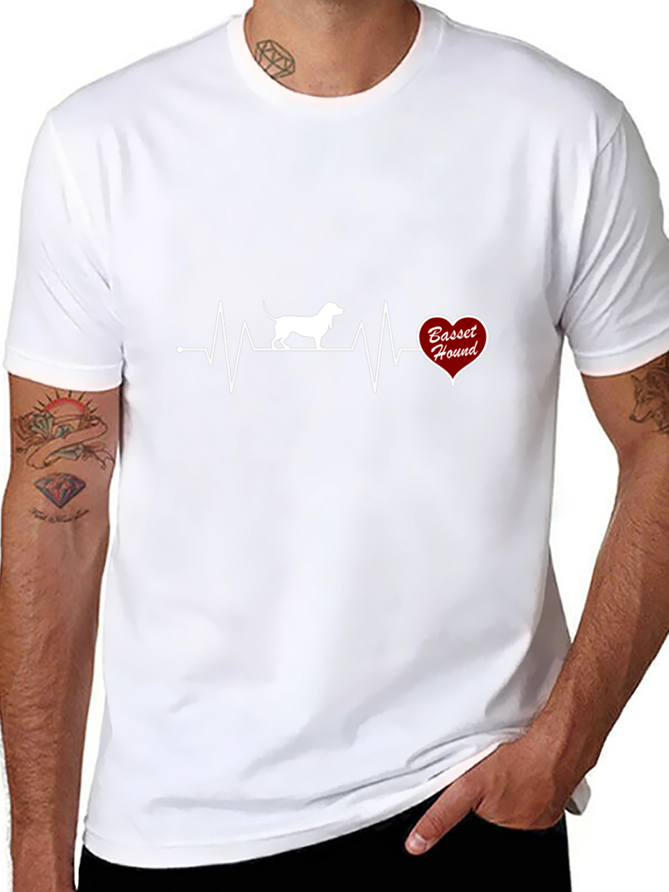 Basset Hound Heartbeat T-Shirt - Dog Lover Tee