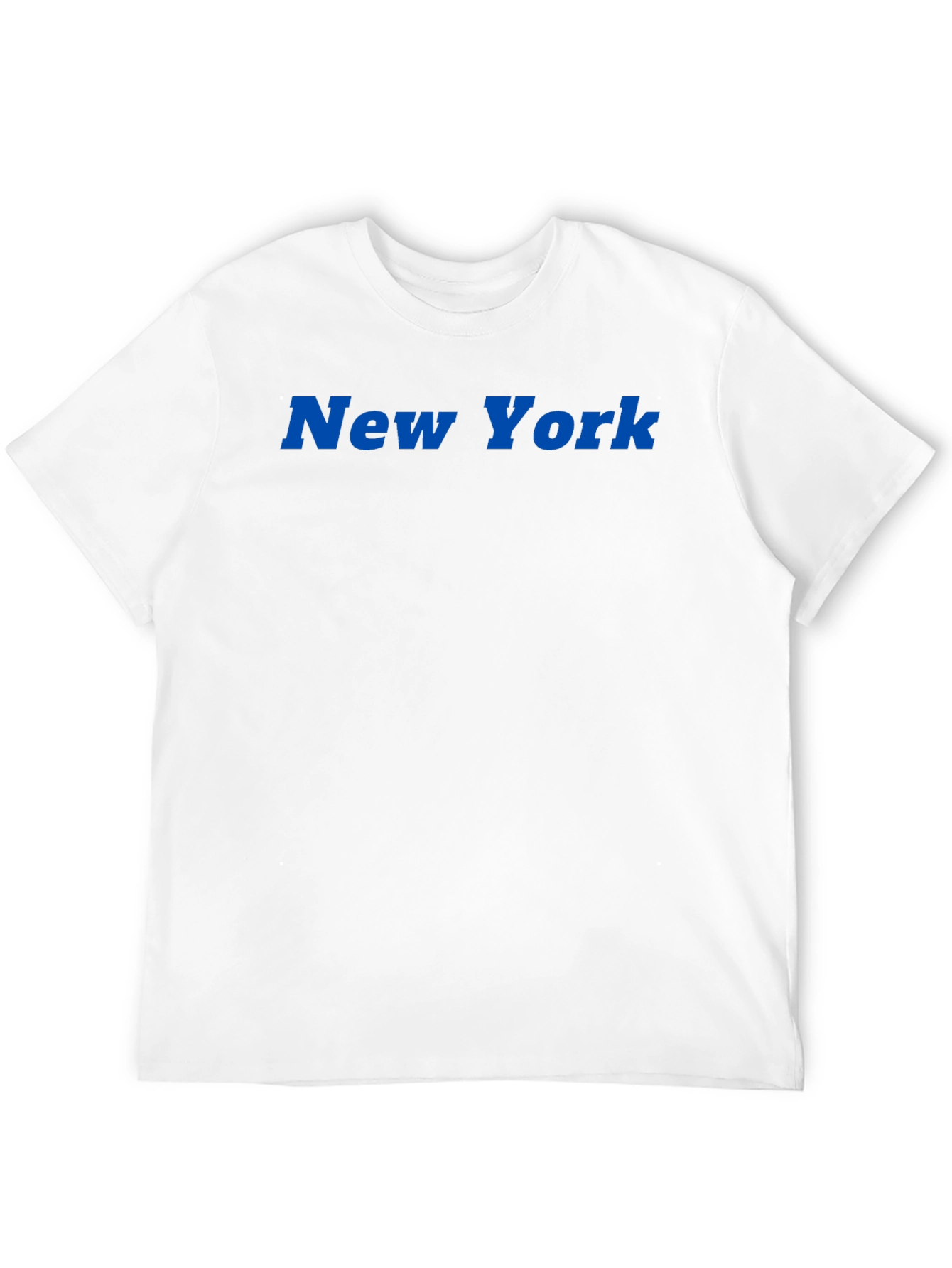 New York Blue Text Black T-Shirt