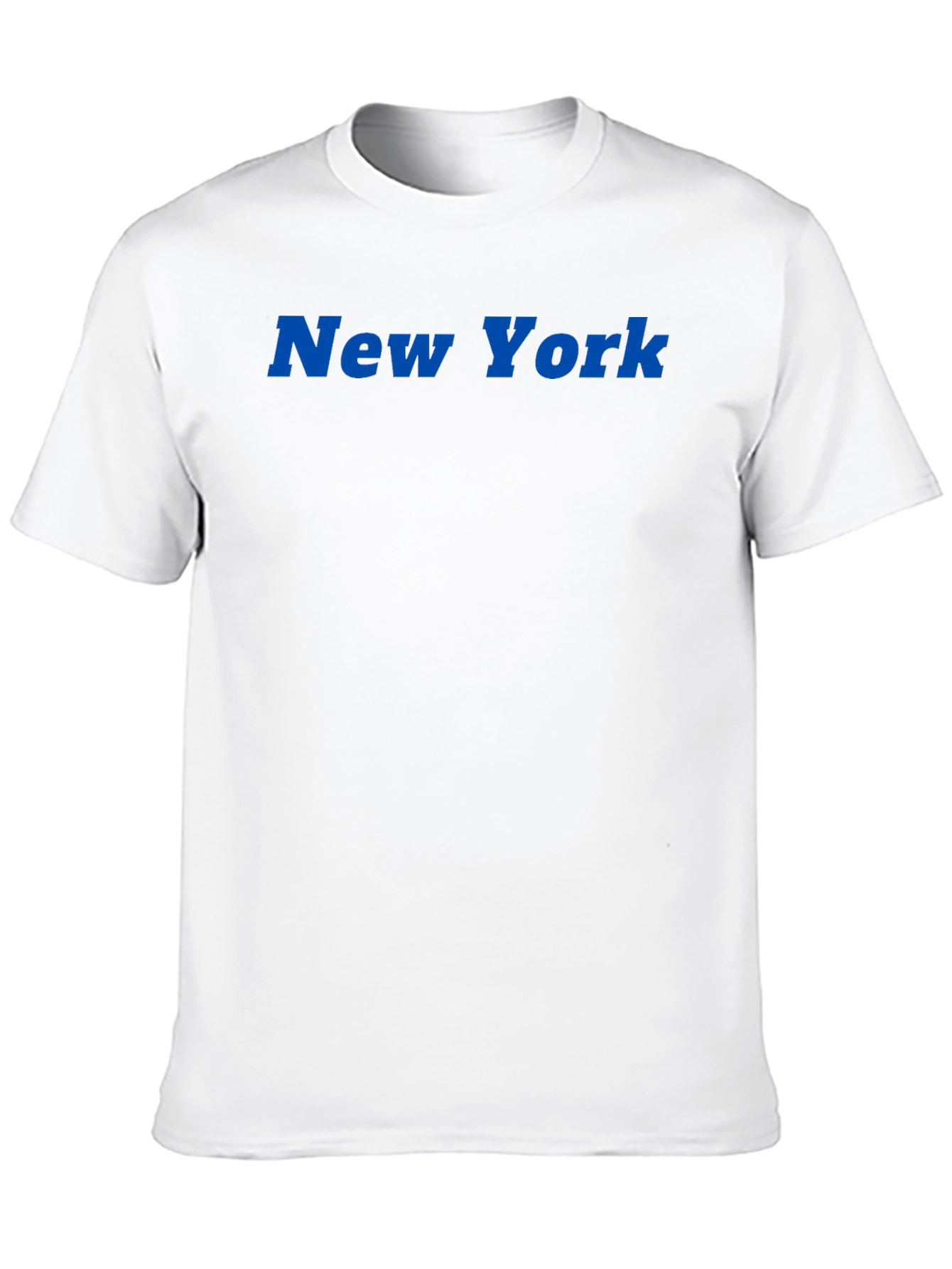 New York Blue Text Black T-Shirt