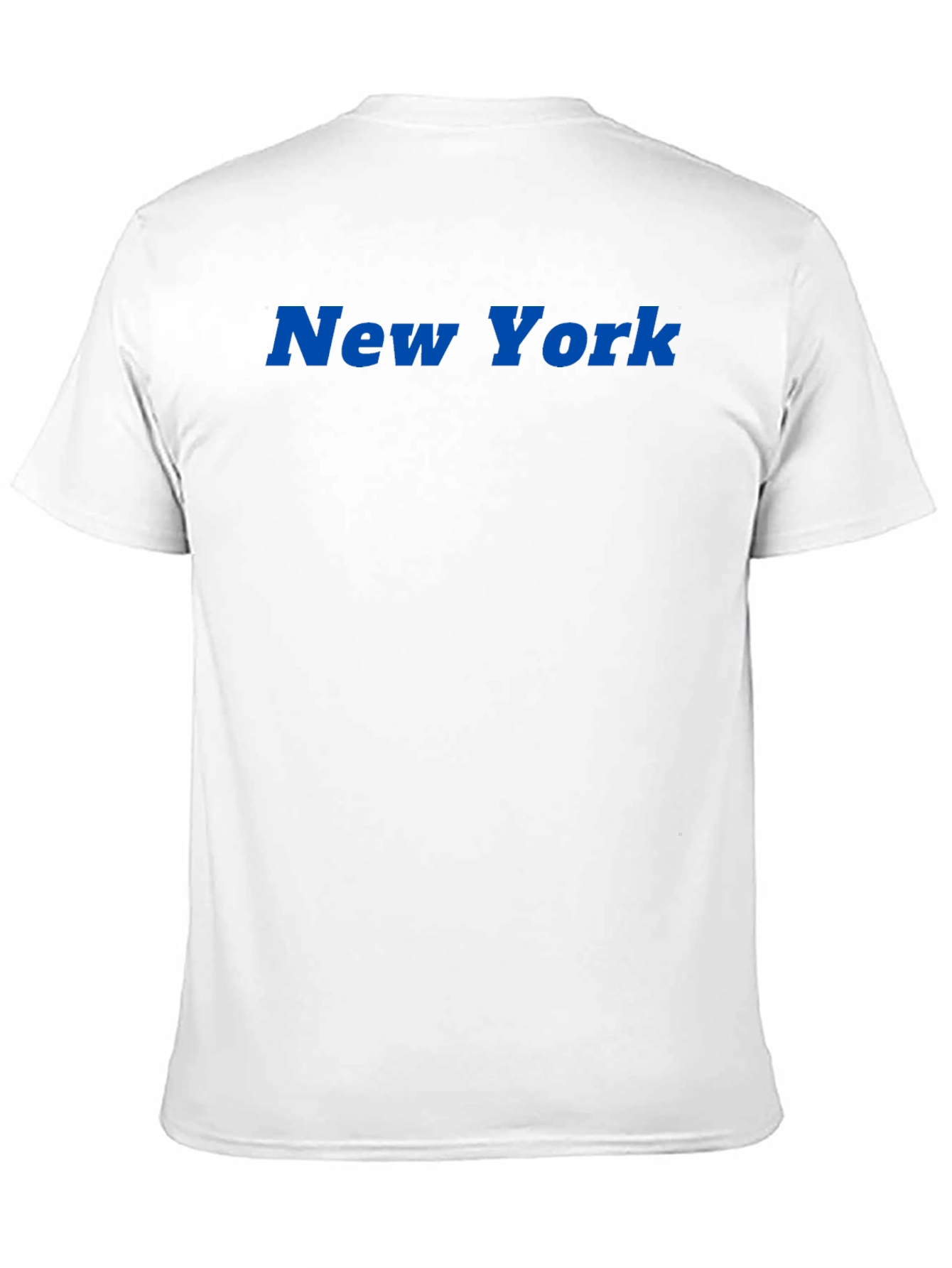 New York Blue Text Black T-Shirt