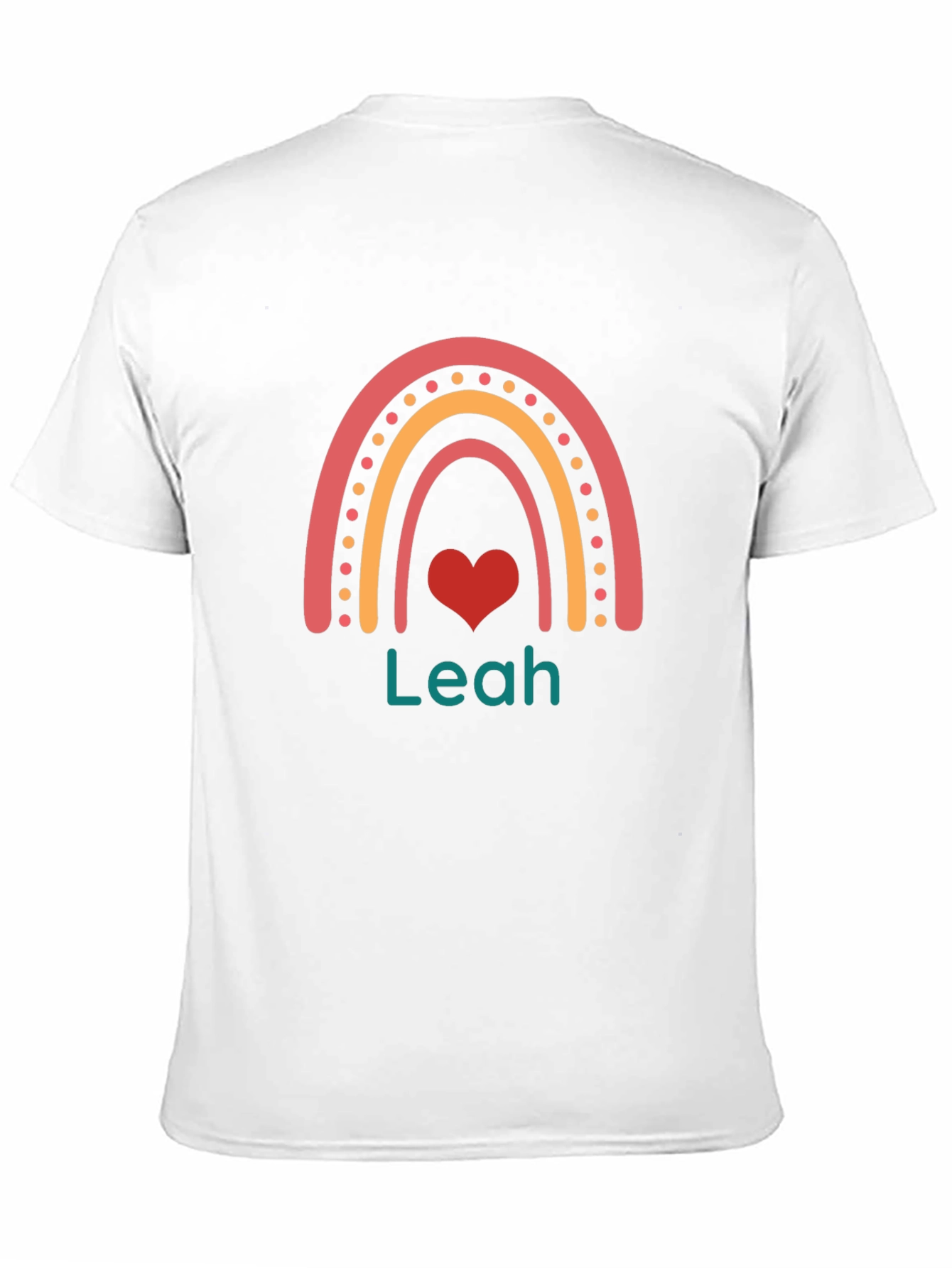Personalized Leah Rainbow Heart T-Shirt