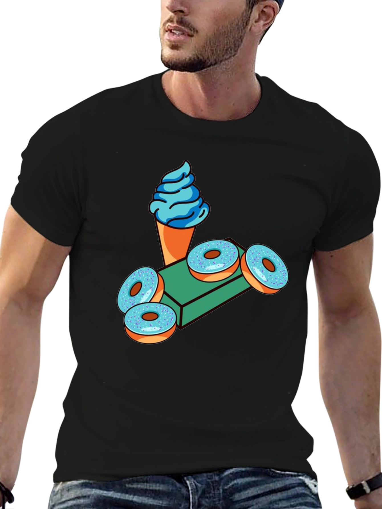 Novelty Graphic T-Shirt - Ice Cream and Donuts