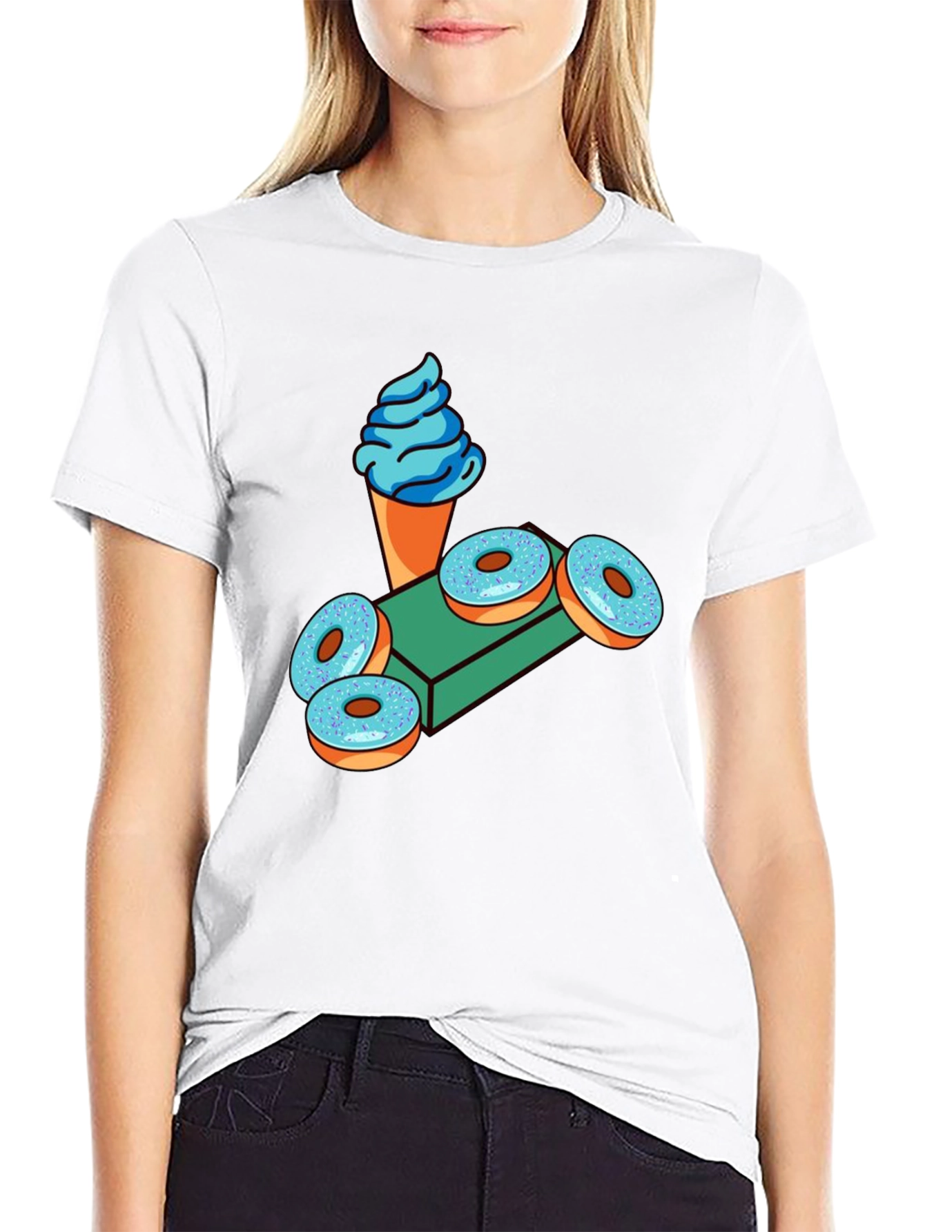 Novelty Graphic T-Shirt - Ice Cream and Donuts