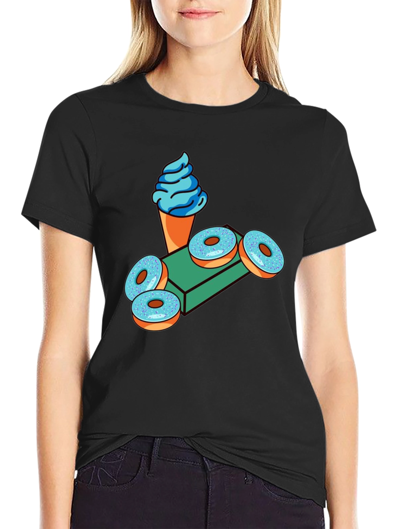 Novelty Graphic T-Shirt - Ice Cream and Donuts