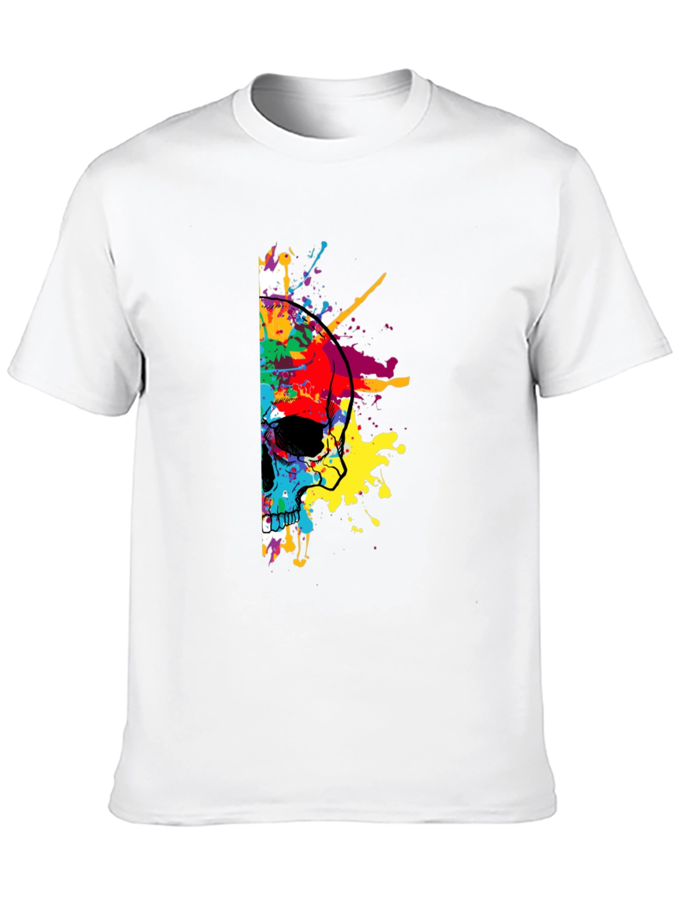 Skull Paint Splatter Graphic Tee