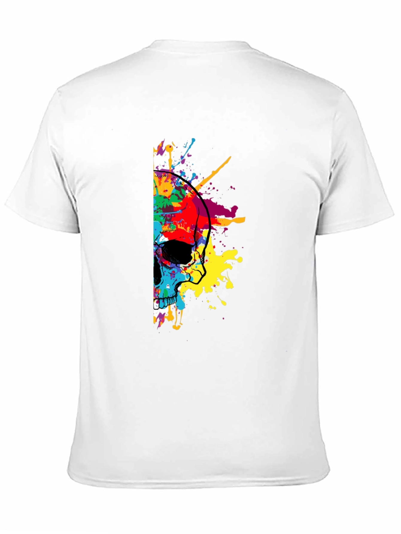 Skull Paint Splatter Graphic Tee