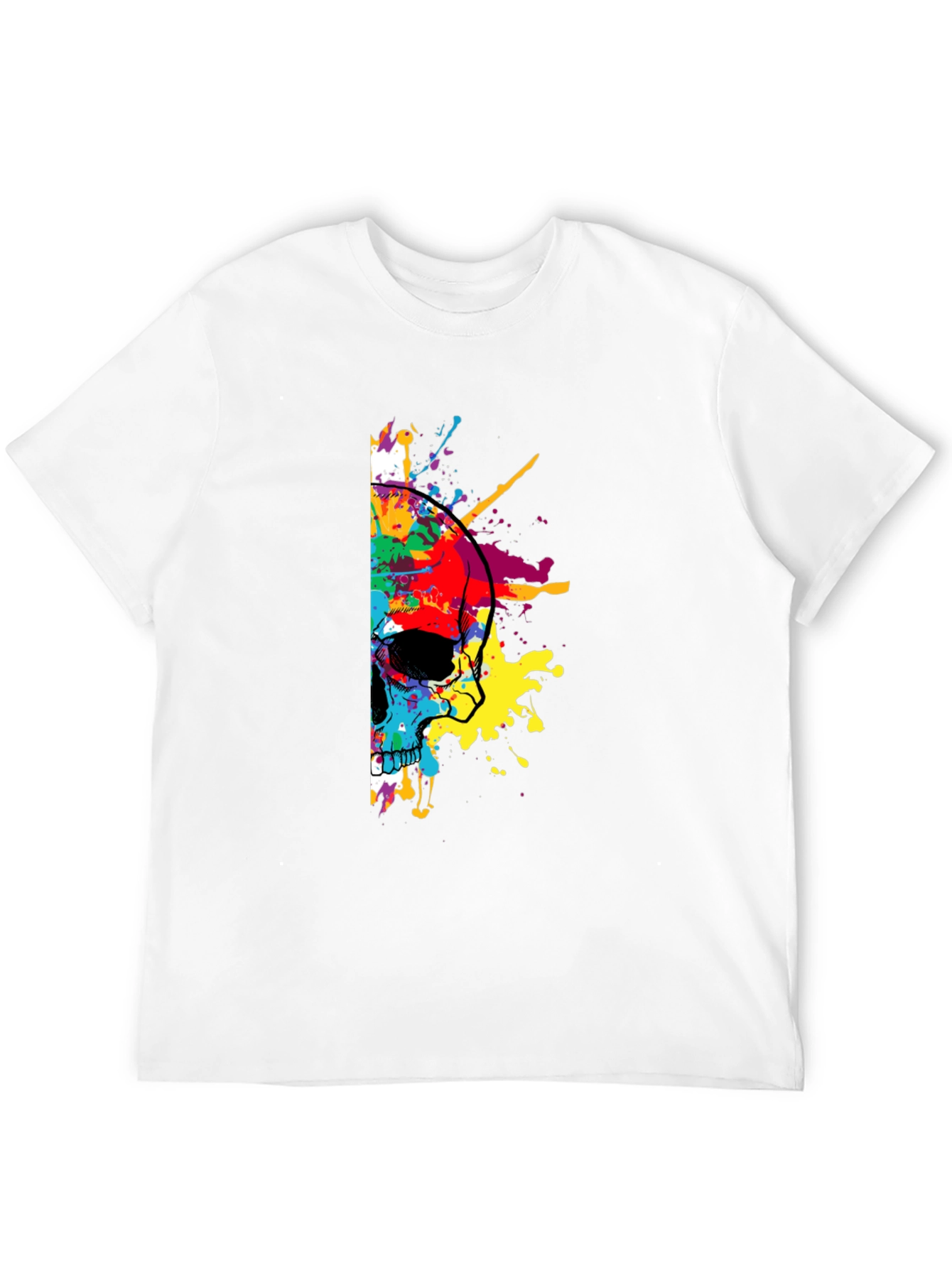 Skull Paint Splatter Graphic Tee