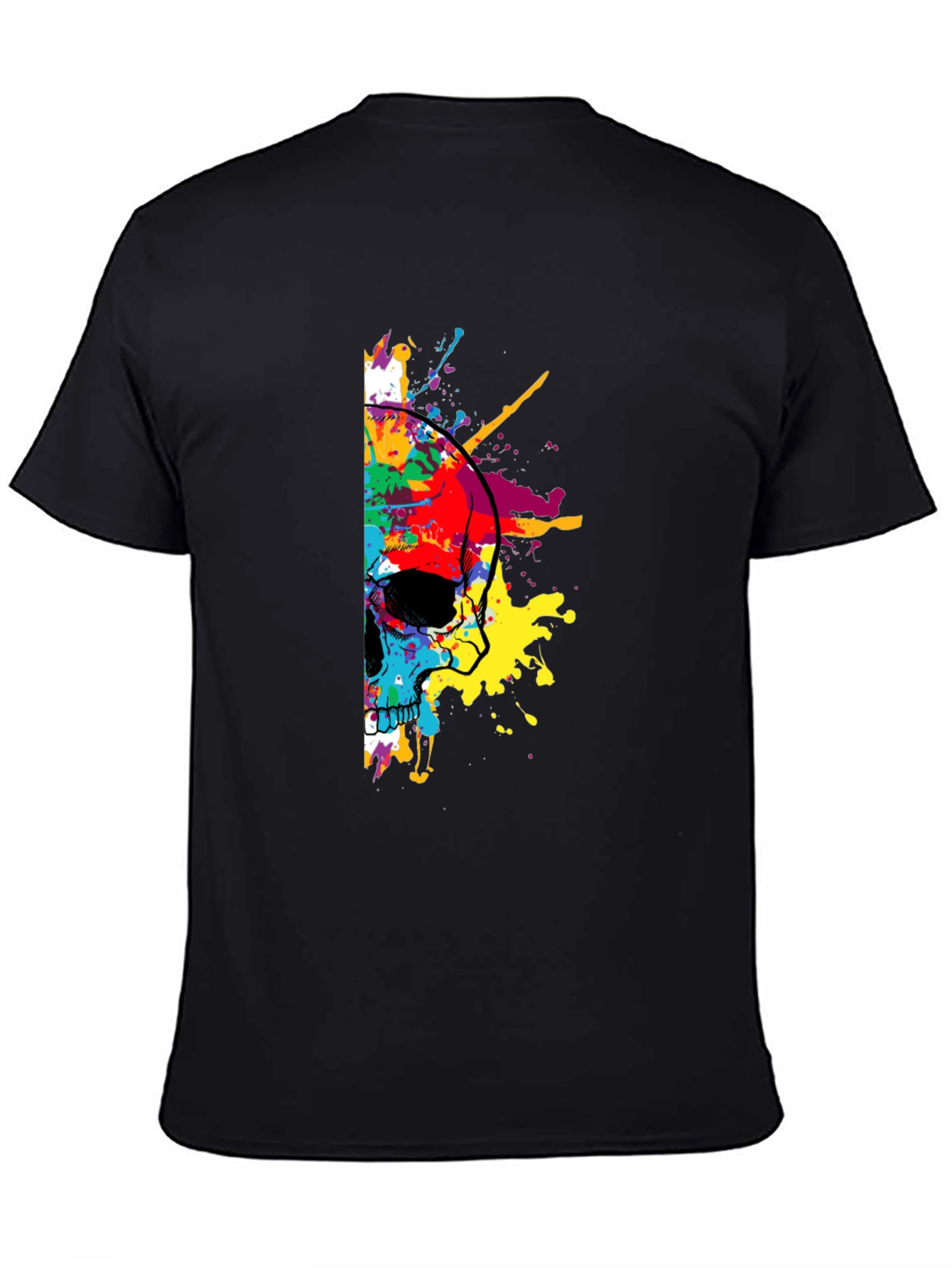 Skull Paint Splatter Graphic Tee